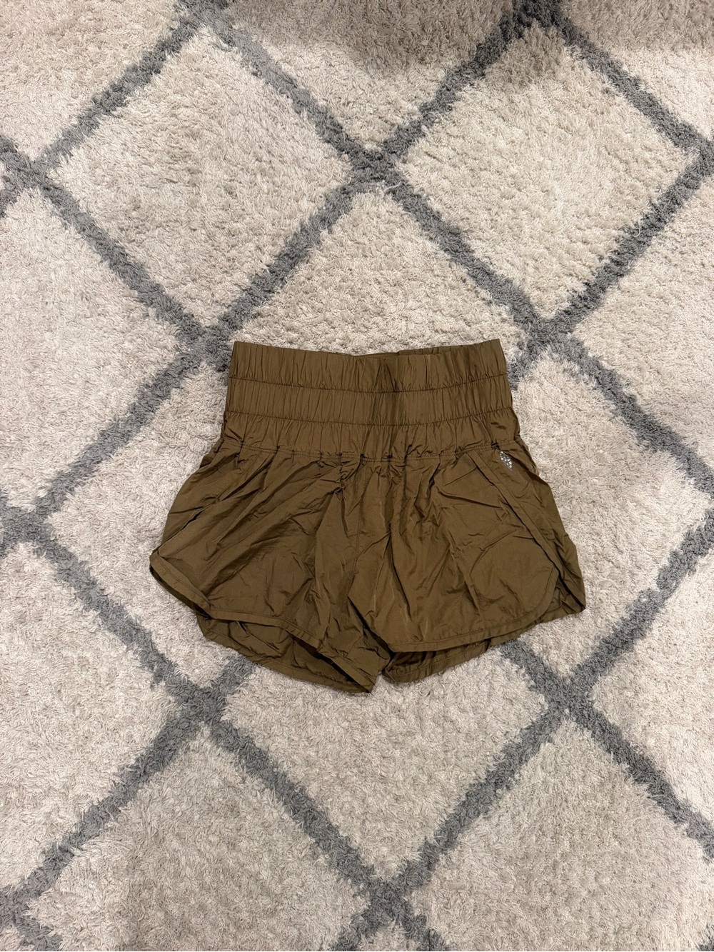 Free people movement Olive Smocked Waist Athletic Shorts
